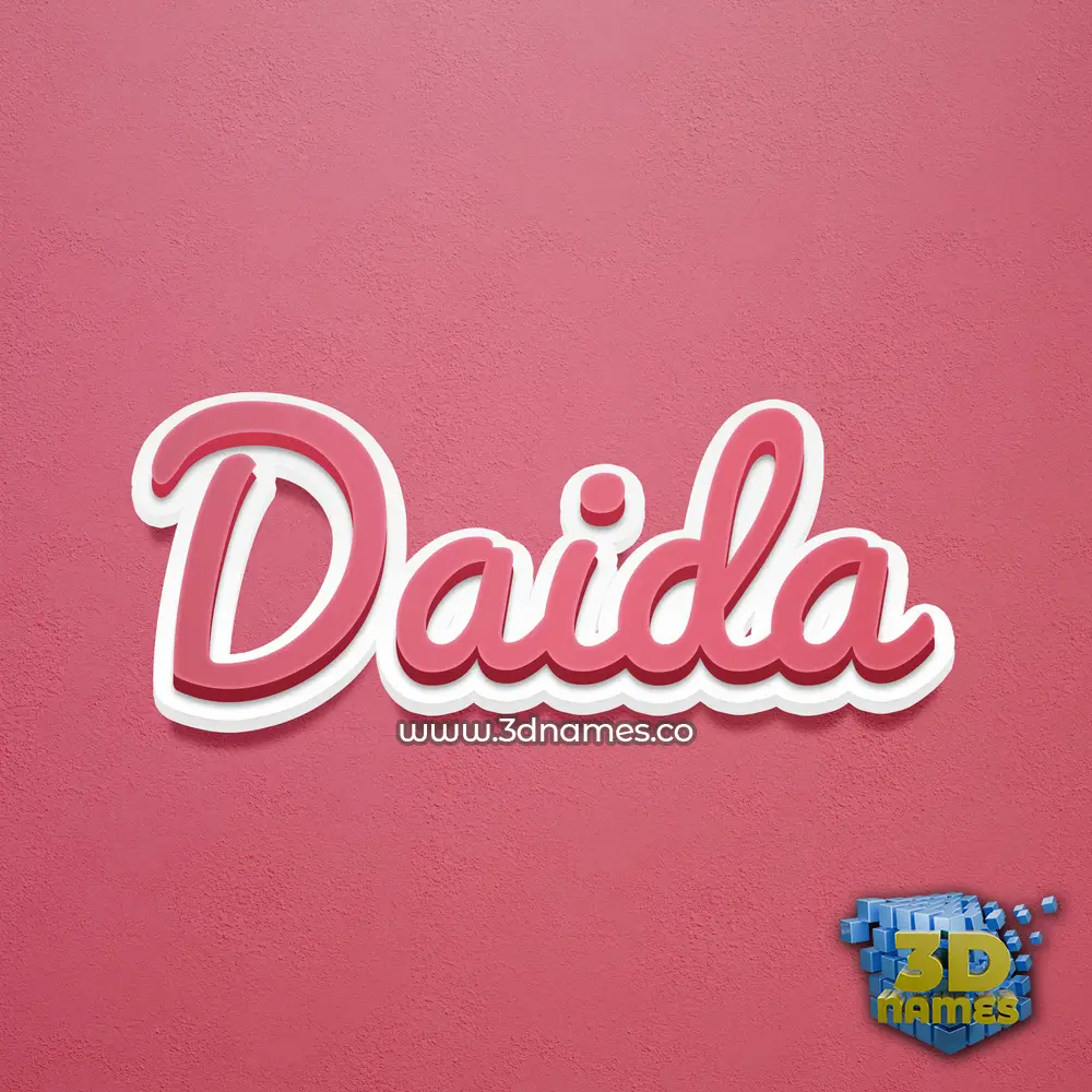 daida in Red Scribble style - 3D name wallpaper
