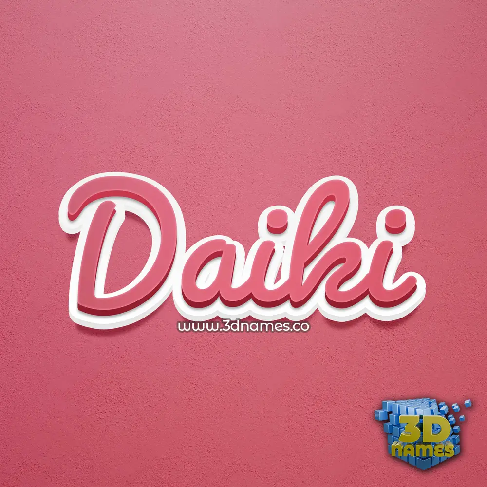 daiki in Red Scribble style - 3D name wallpaper
