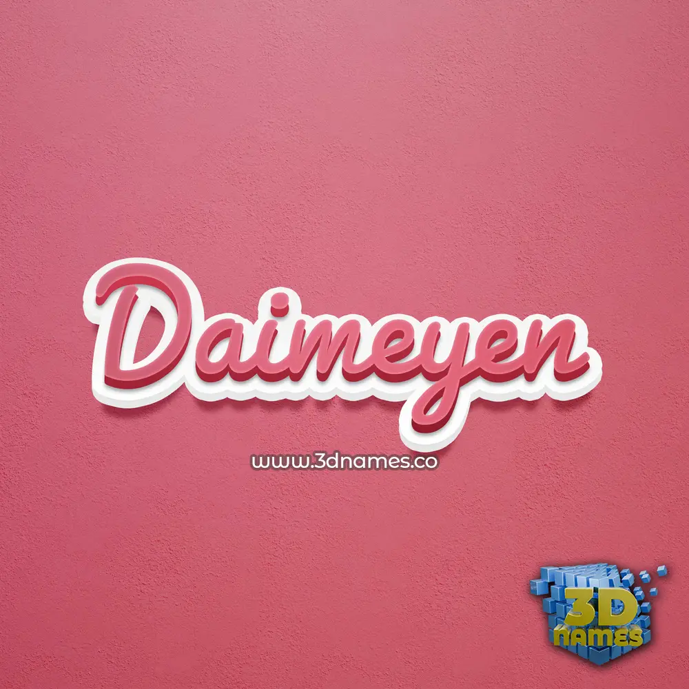 daimeyen in Red Scribble style - 3D name wallpaper