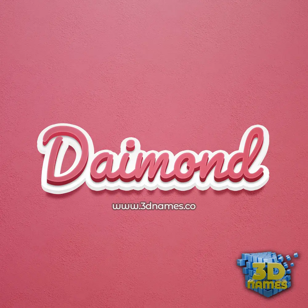 daimond in Red Scribble style - 3D name wallpaper