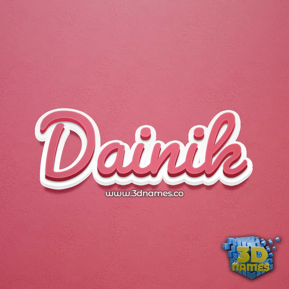dainik in Red Scribble style - 3D name wallpaper