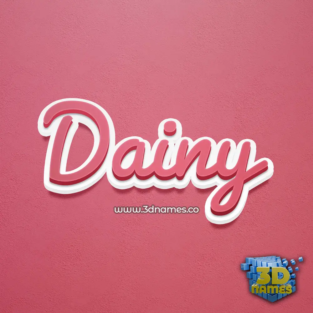 dainy in Red Scribble style - 3D name wallpaper