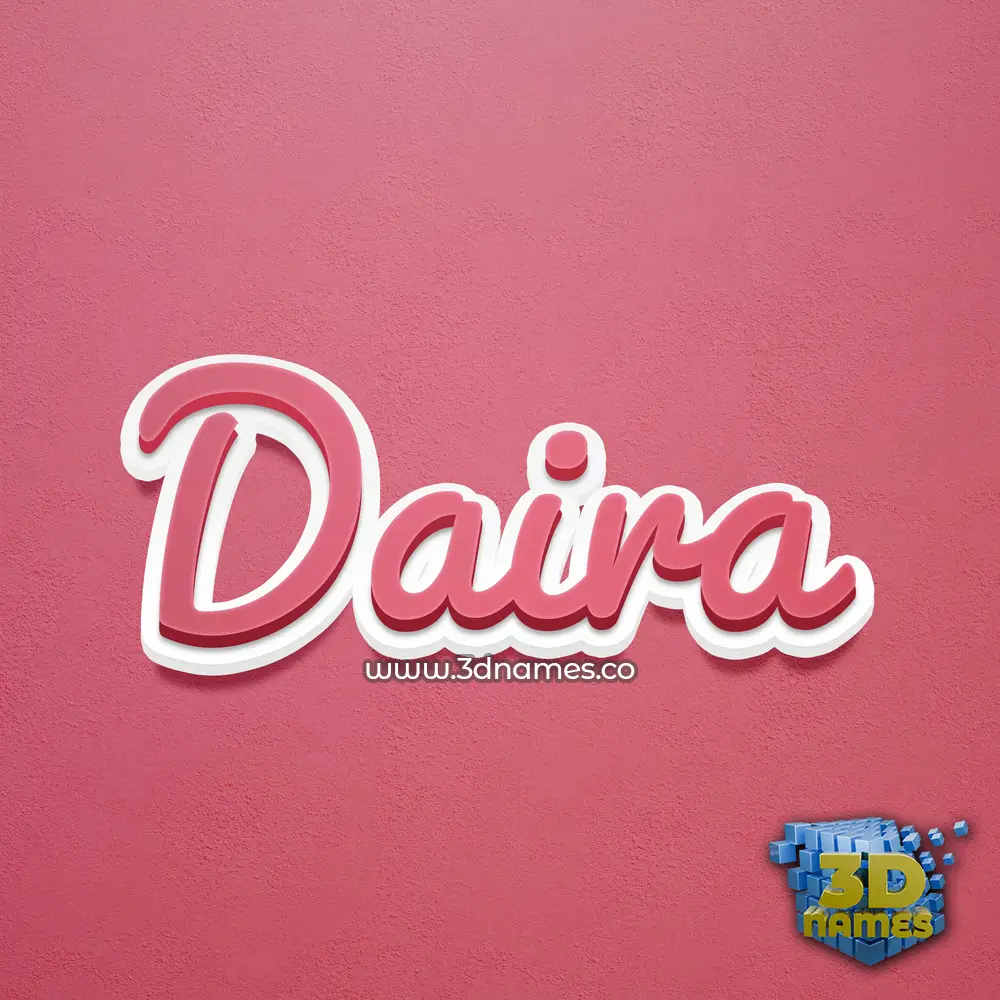 daira in Red Scribble style - 3D name wallpaper