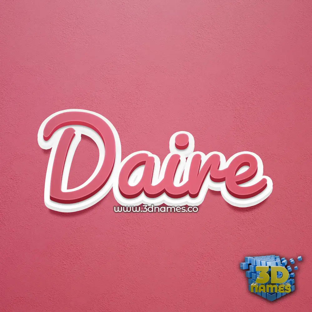daire in Red Scribble style - 3D name wallpaper