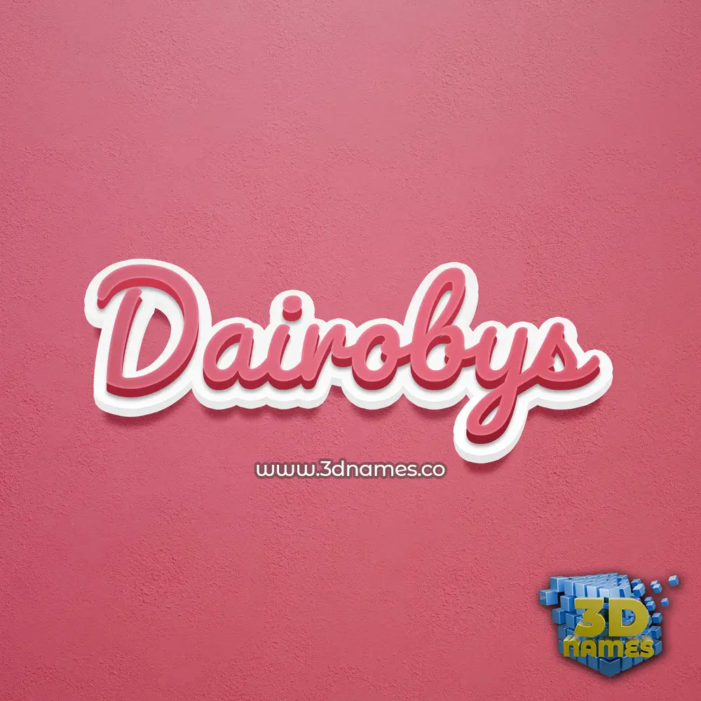 dairobys in Red Scribble style - 3D name wallpaper