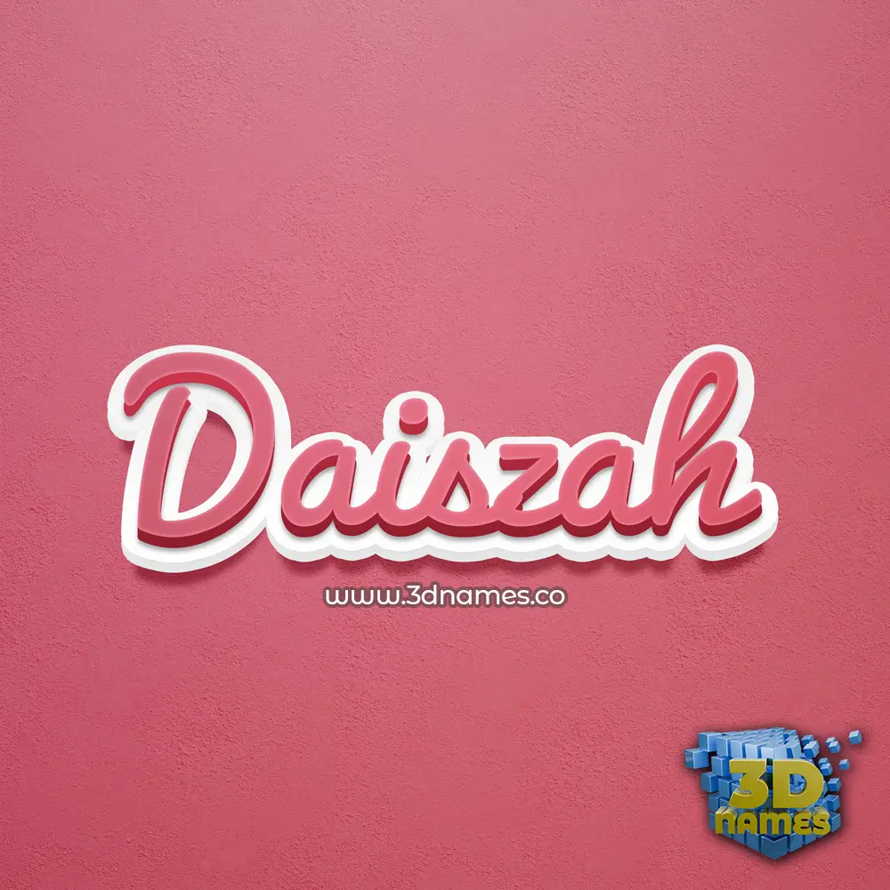 daiszah in Red Scribble style - 3D name wallpaper