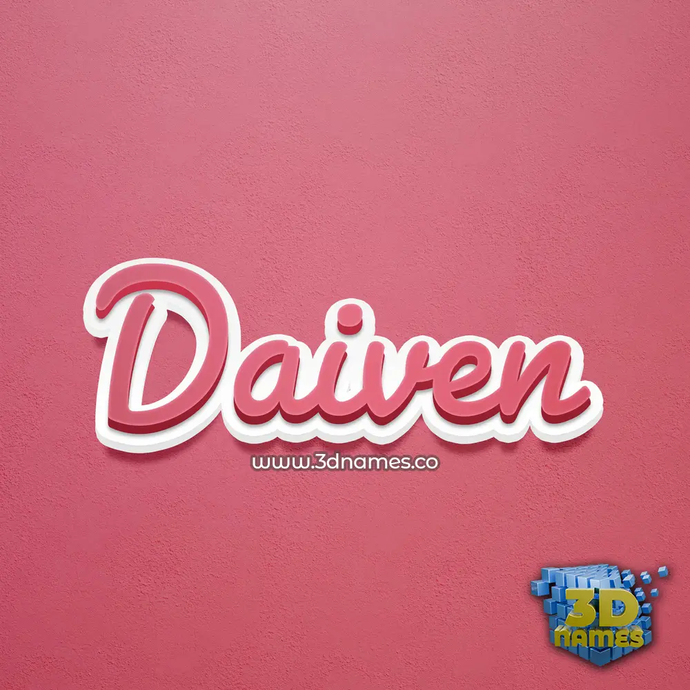 daiven in Red Scribble style - 3D name wallpaper