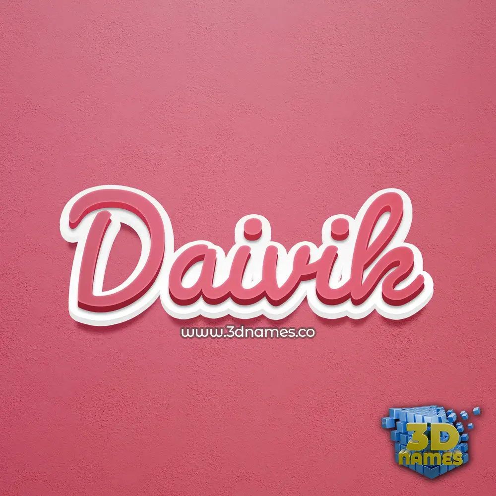 daivik in Red Scribble style - 3D name wallpaper