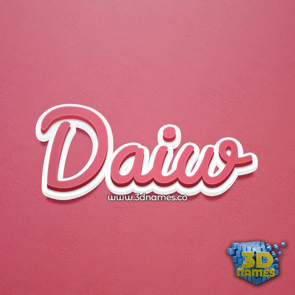 daiw in Red Scribble style - 3D name wallpaper