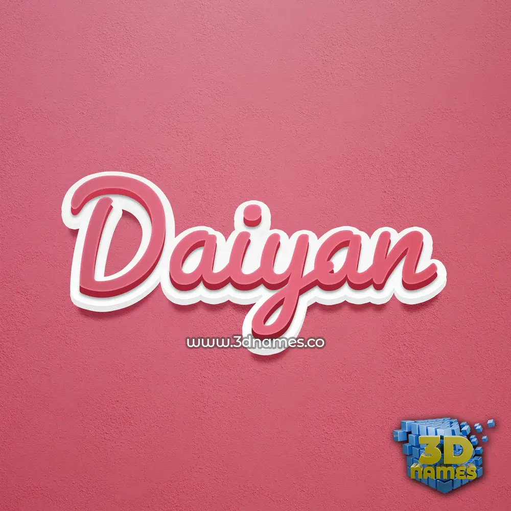 daiyan in Red Scribble style - 3D name wallpaper