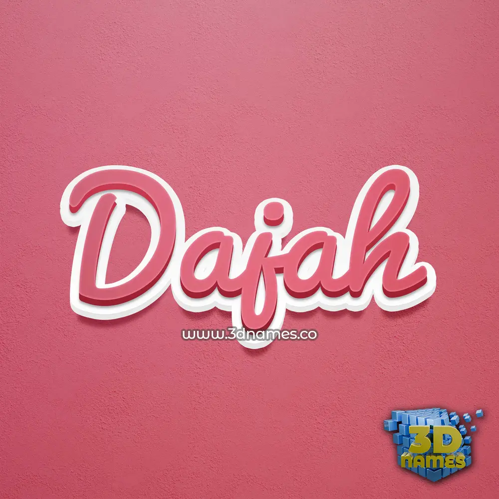 dajah in Red Scribble style - 3D name wallpaper