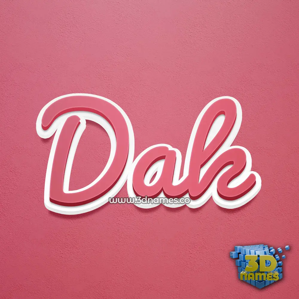 dak in Red Scribble style - 3D name wallpaper