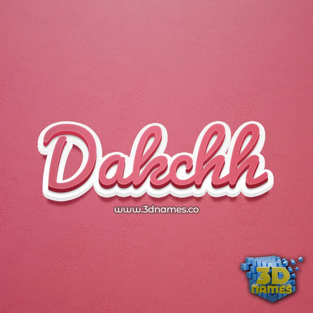 dakchh in Red Scribble style - 3D name wallpaper