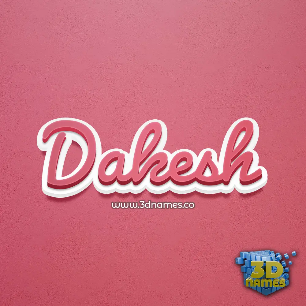 dakesh in Red Scribble style - 3D name wallpaper