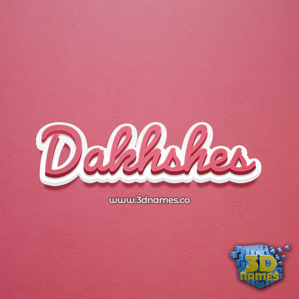dakhshes in Red Scribble style - 3D name wallpaper