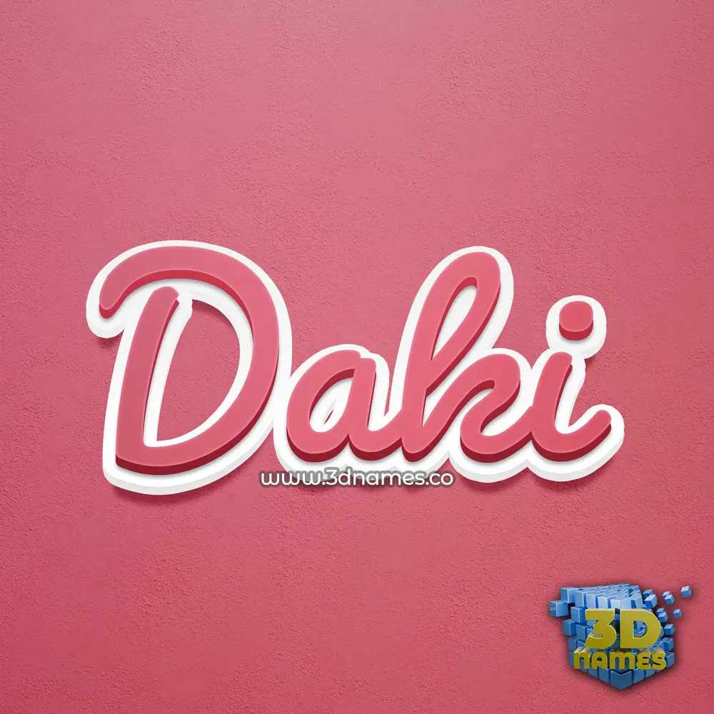 daki in Red Scribble style - 3D name wallpaper