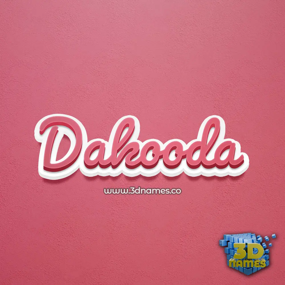 dakooda in Red Scribble style - 3D name wallpaper