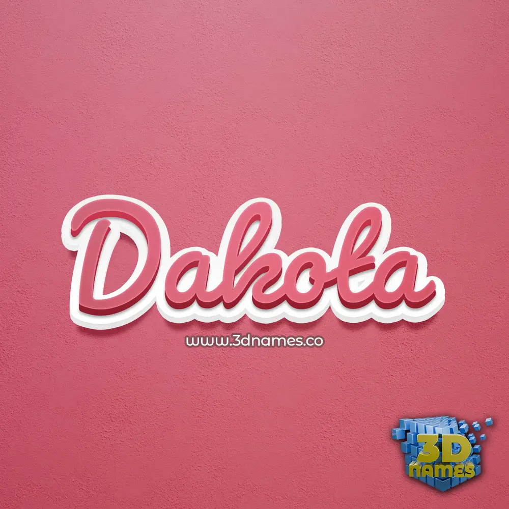 dakota in Red Scribble style - 3D name wallpaper