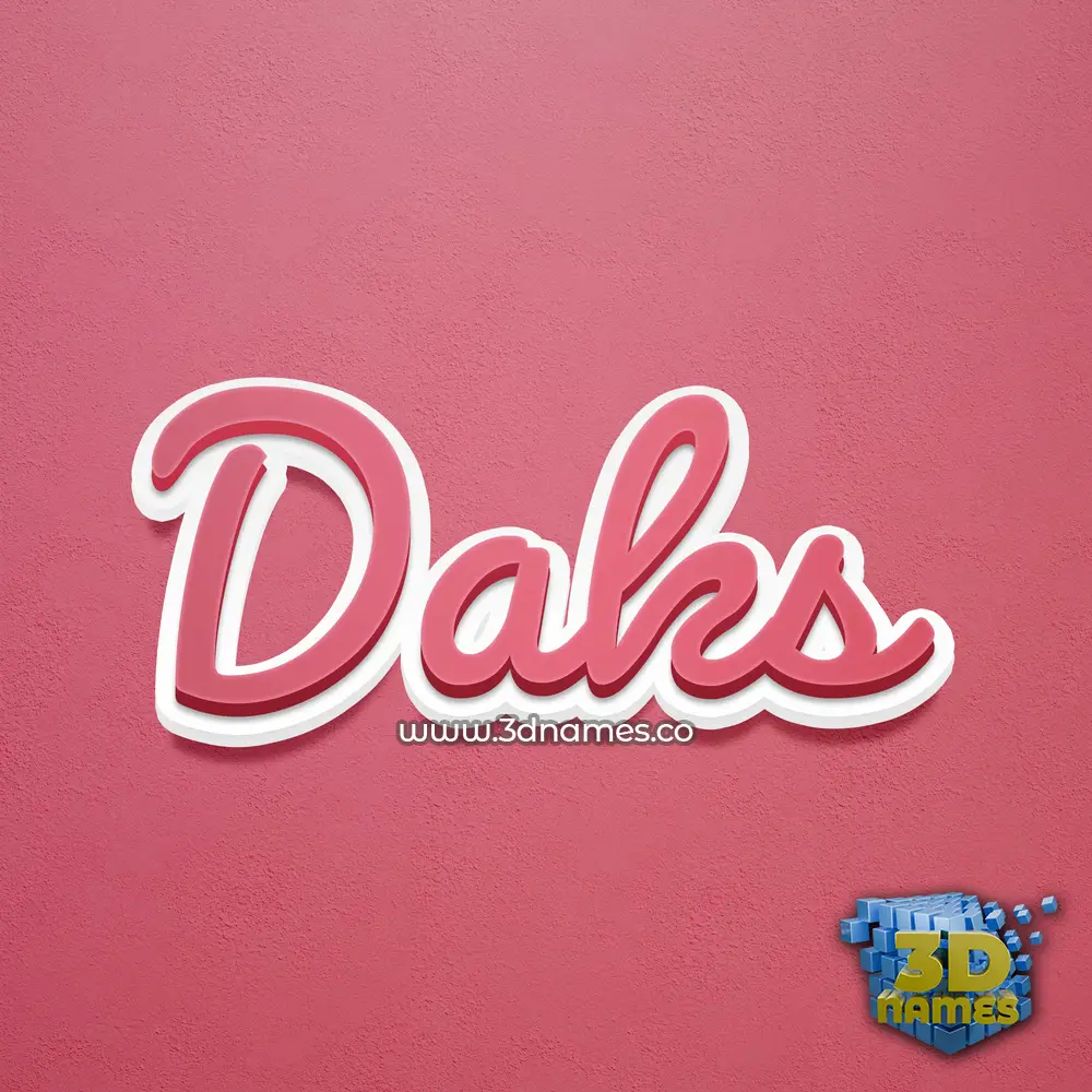 daks in Red Scribble style - 3D name wallpaper