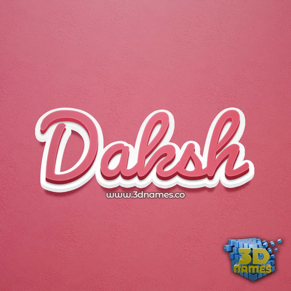 daksh in Red Scribble style - 3D name wallpaper