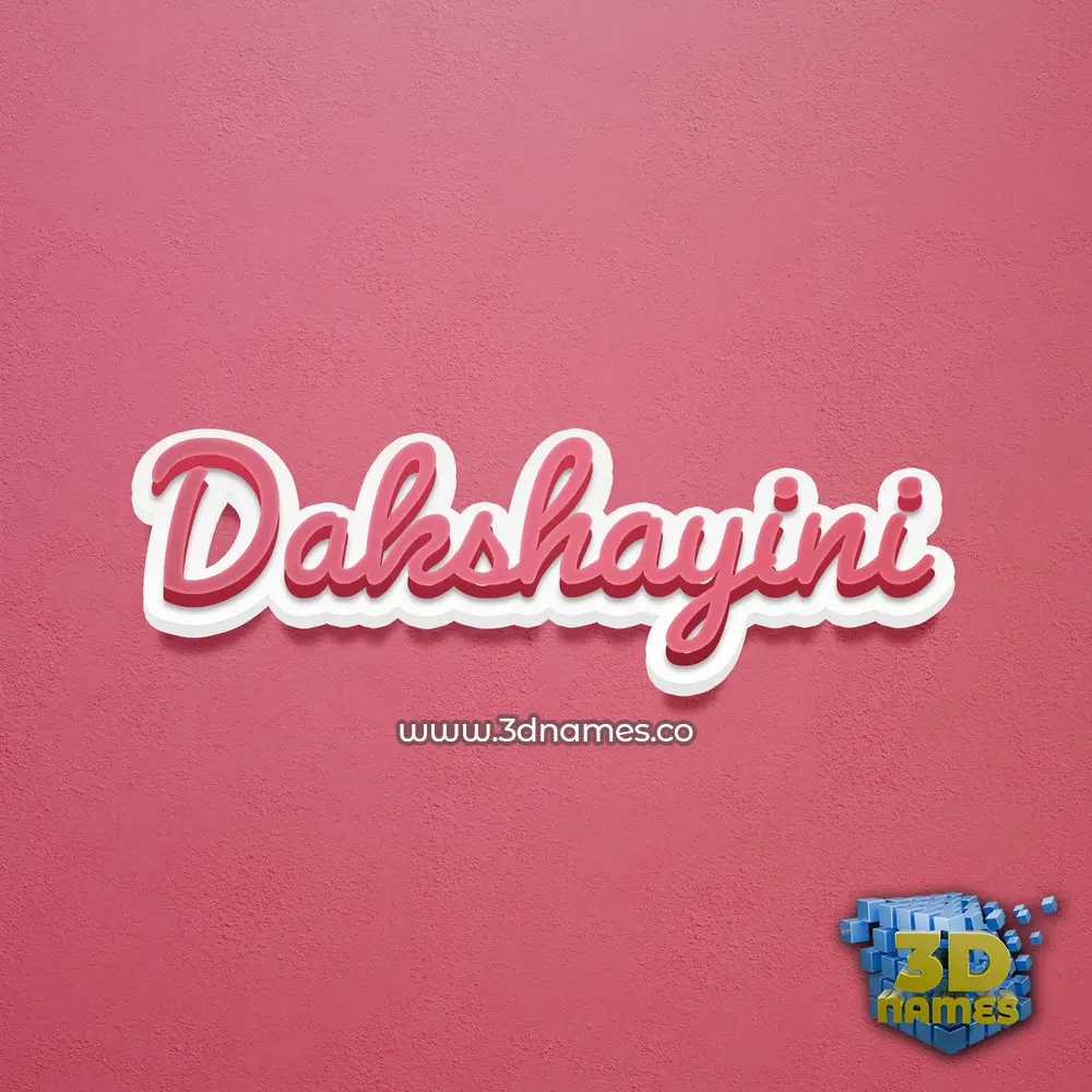 dakshayini in Red Scribble style - 3D name wallpaper