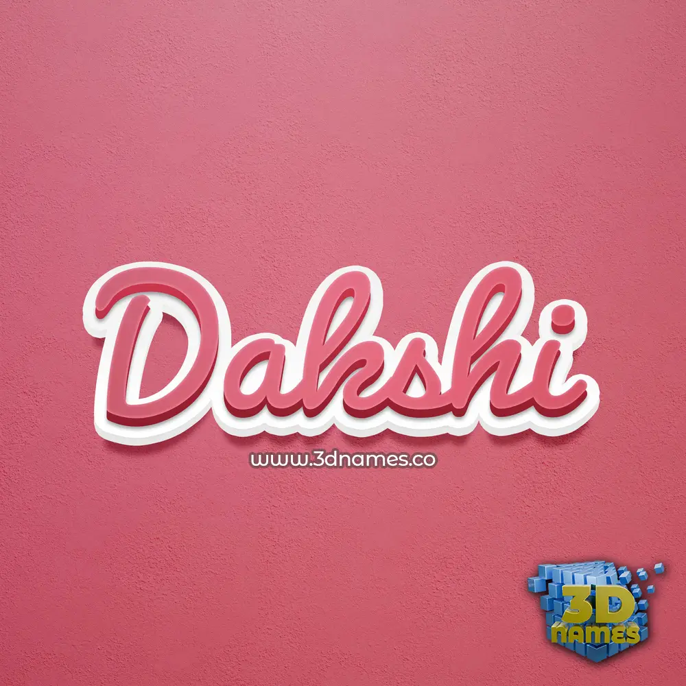 dakshi in Red Scribble style - 3D name wallpaper