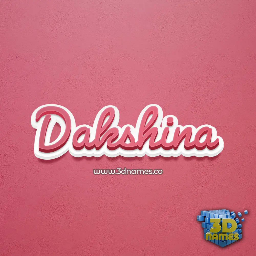 dakshina in Red Scribble style - 3D name wallpaper