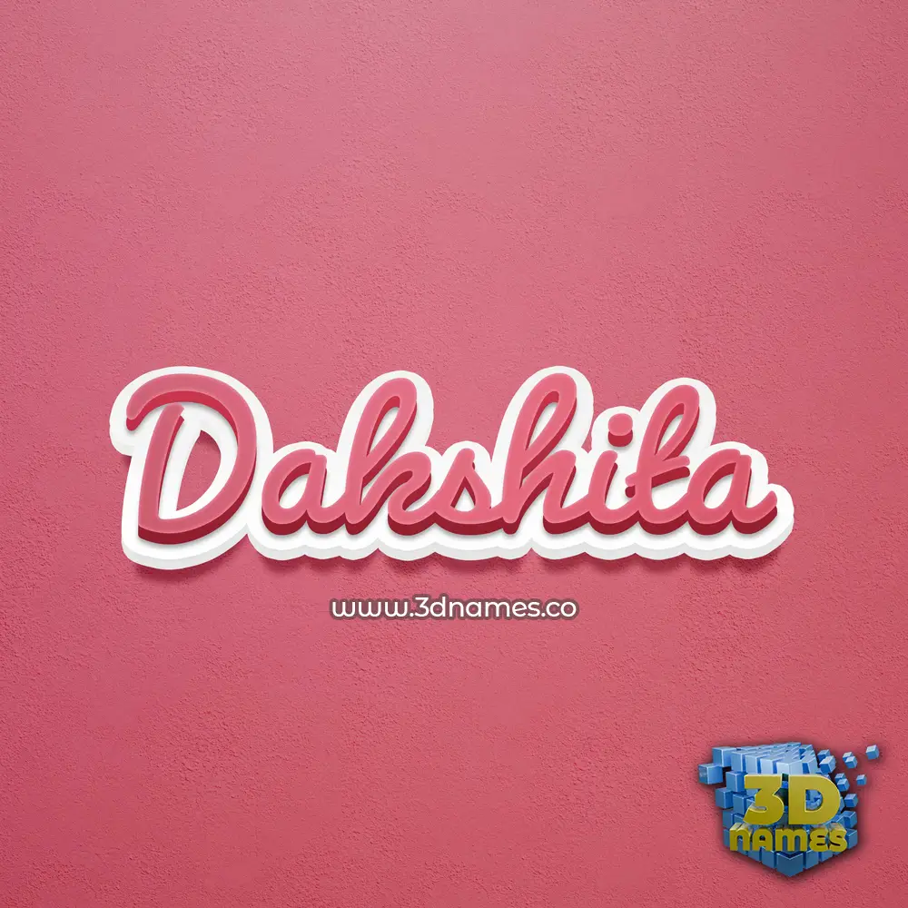 dakshita in Red Scribble style - 3D name wallpaper