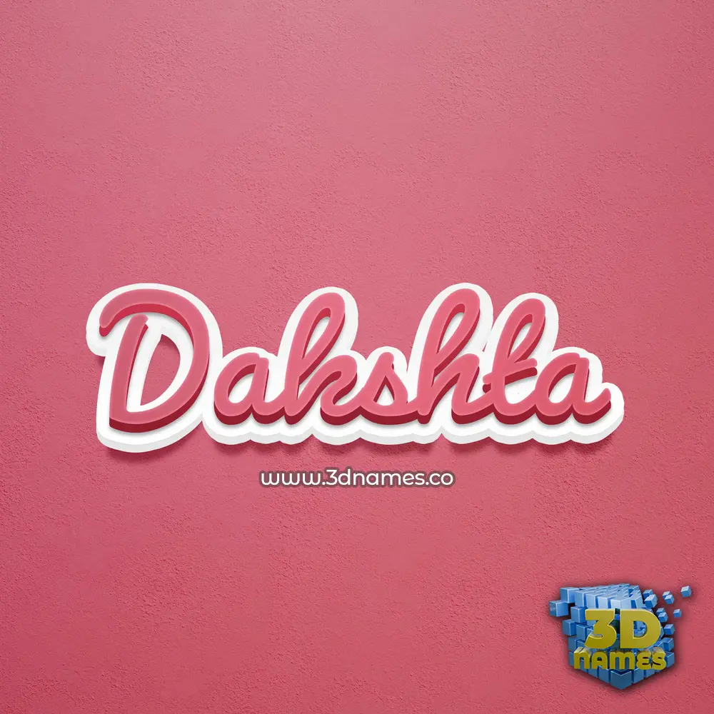 dakshta in Red Scribble style - 3D name wallpaper