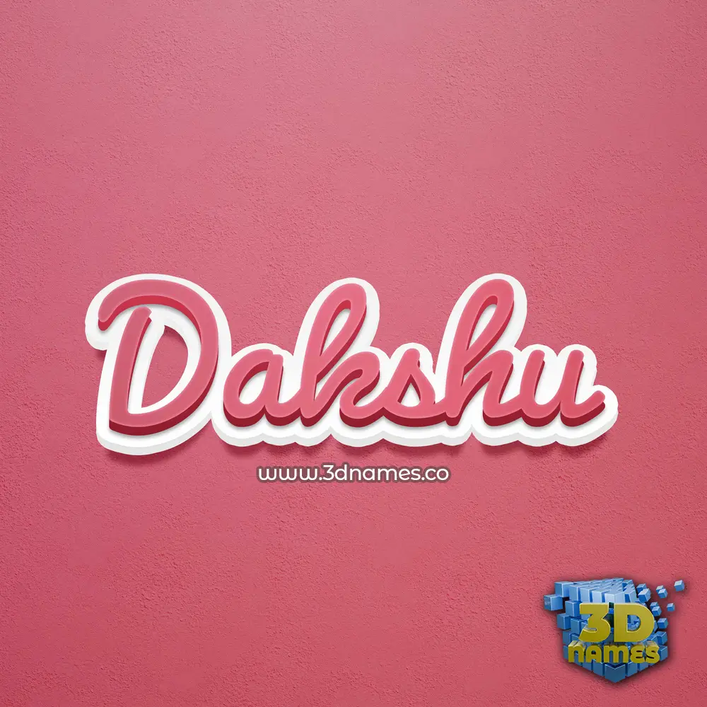 dakshu in Red Scribble style - 3D name wallpaper