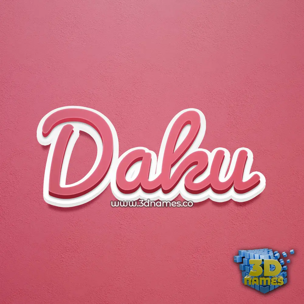 daku in Red Scribble style - 3D name wallpaper