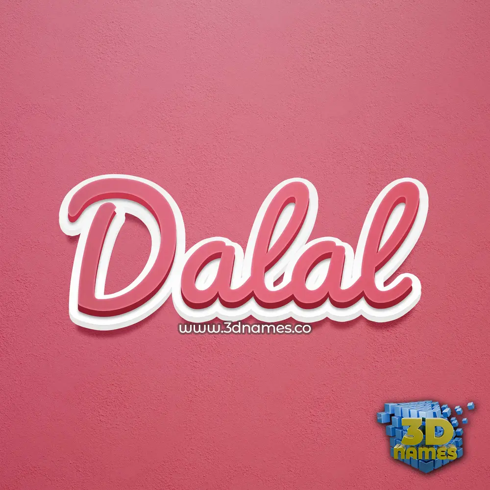 dalal in Red Scribble style - 3D name wallpaper