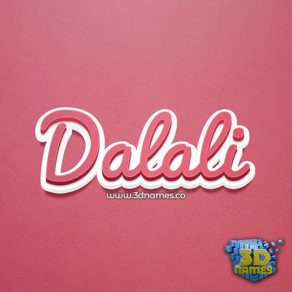 dalali in Red Scribble style - 3D name wallpaper