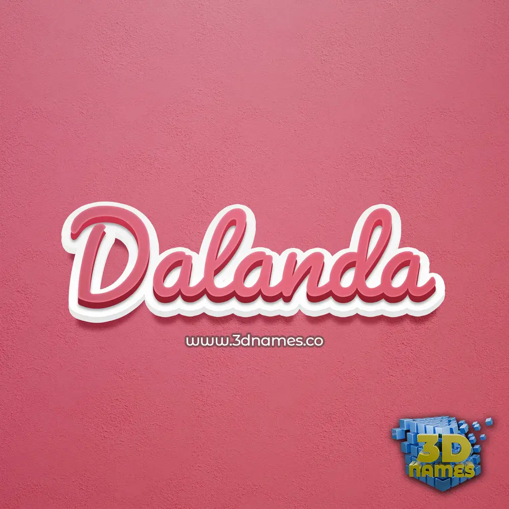 dalanda in Red Scribble style - 3D name wallpaper