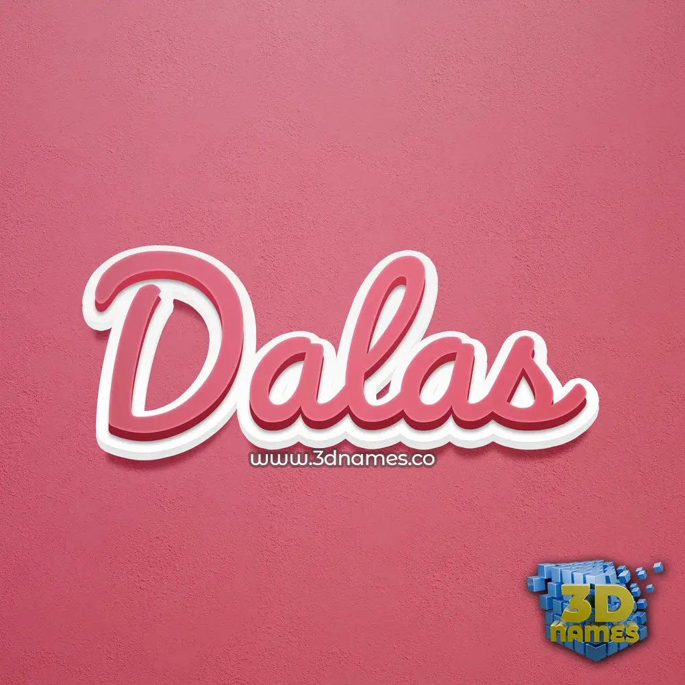 dalas in Red Scribble style - 3D name wallpaper