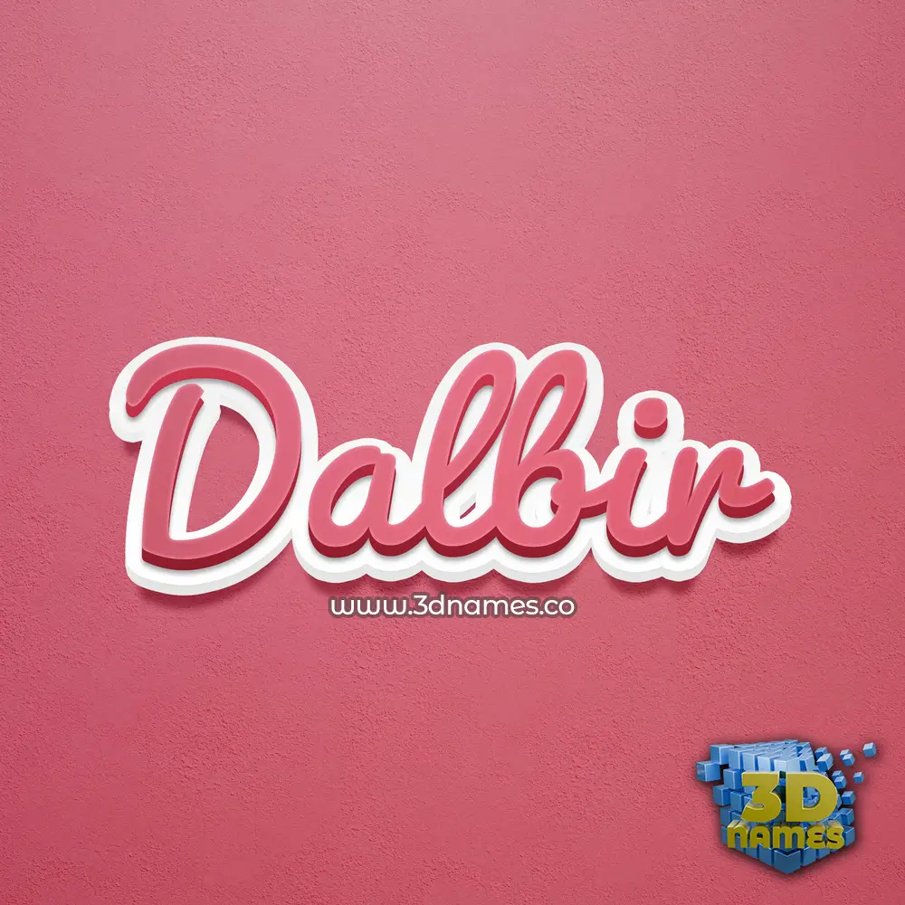 dalbir in Red Scribble style - 3D name wallpaper