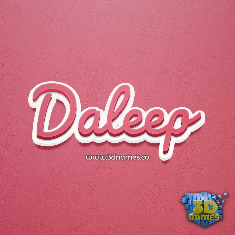 daleep in Red Scribble style - 3D name wallpaper
