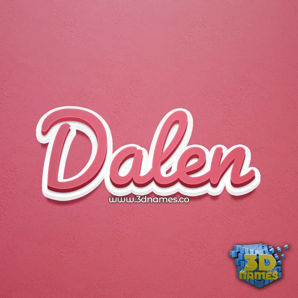 dalen in Red Scribble style - 3D name wallpaper