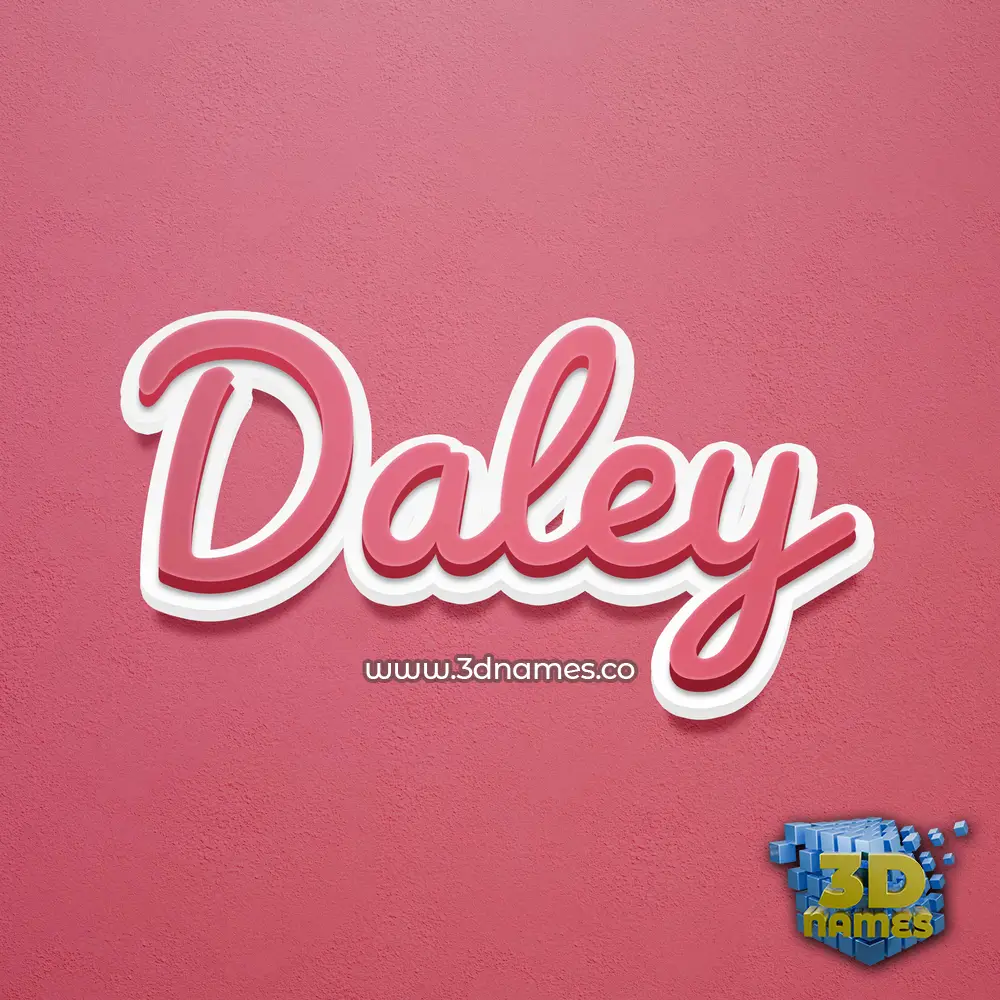 daley in Red Scribble style - 3D name wallpaper