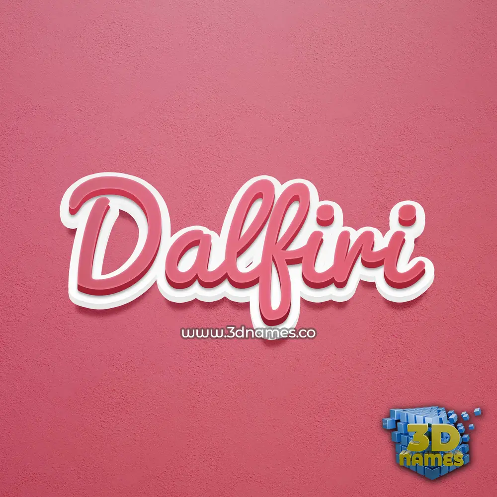 dalfiri in Red Scribble style - 3D name wallpaper