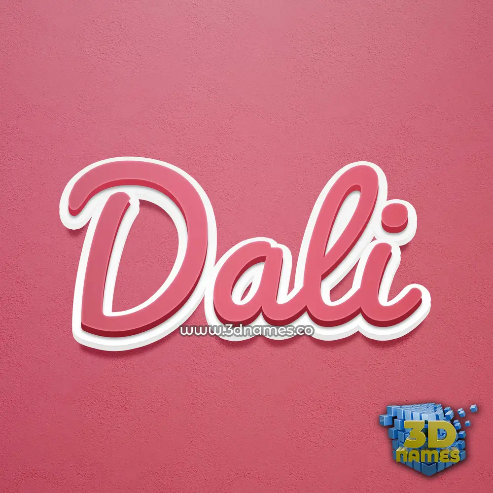 dali in Red Scribble style - 3D name wallpaper