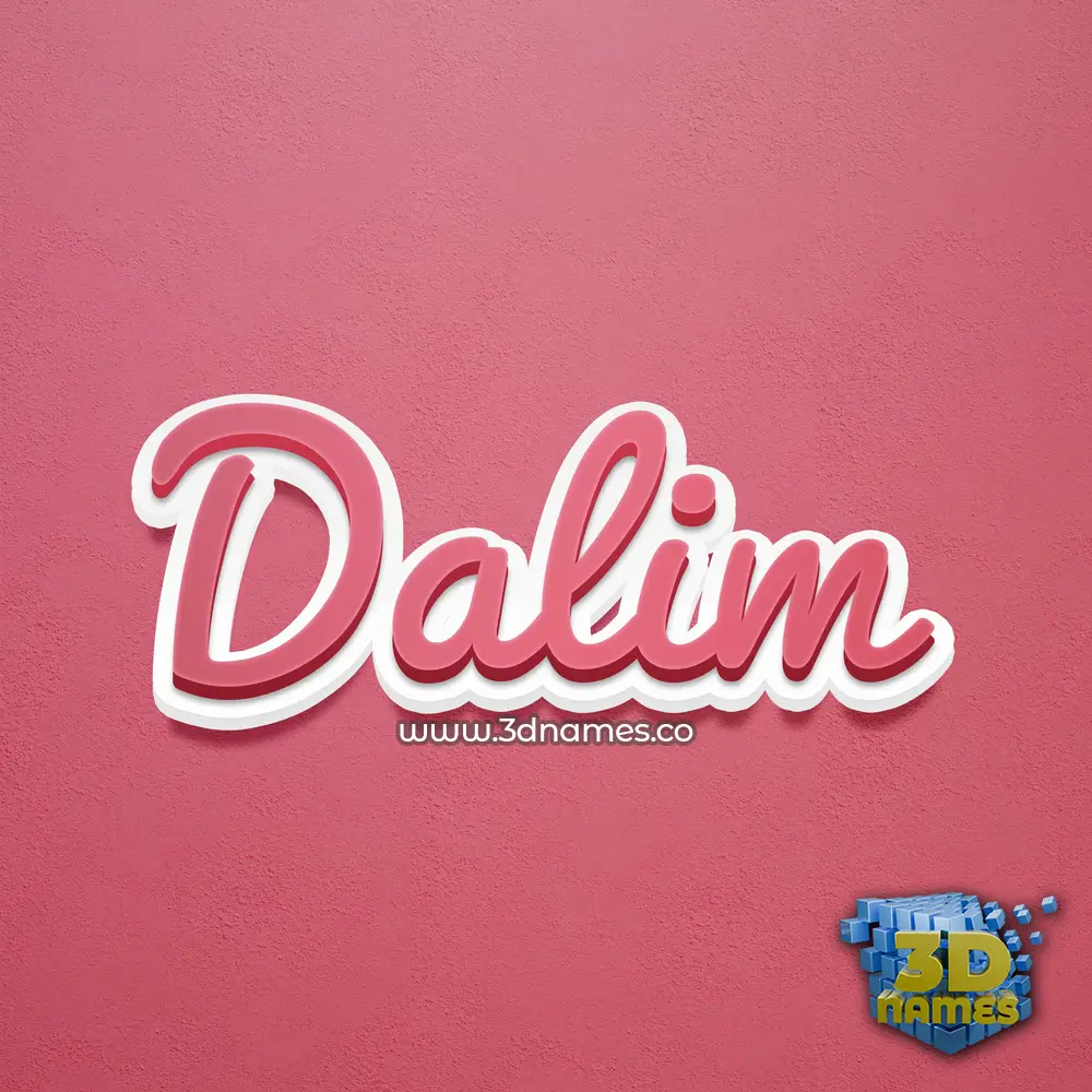 dalim in Red Scribble style - 3D name wallpaper