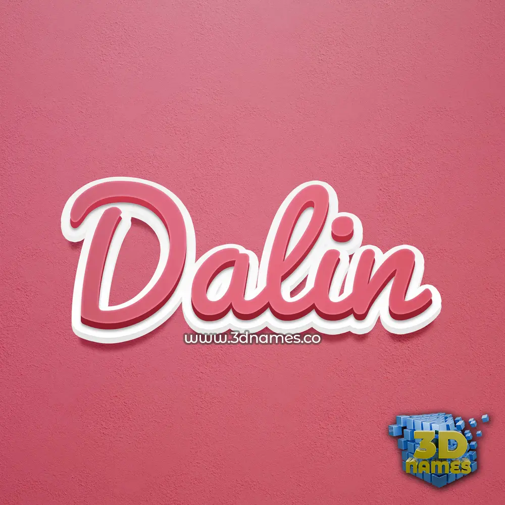 dalin in Red Scribble style - 3D name wallpaper