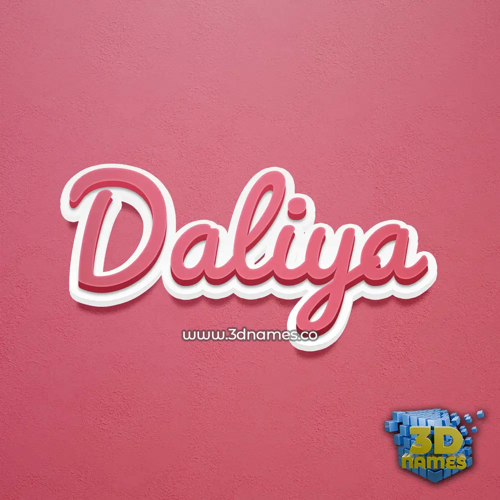 daliya in Red Scribble style - 3D name wallpaper