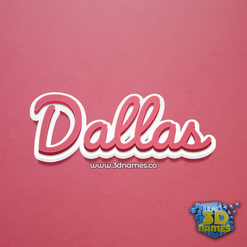dallas in Red Scribble style - 3D name wallpaper