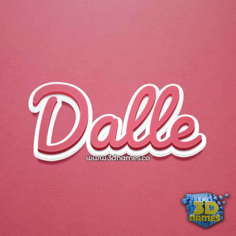 dalle in Red Scribble style - 3D name wallpaper