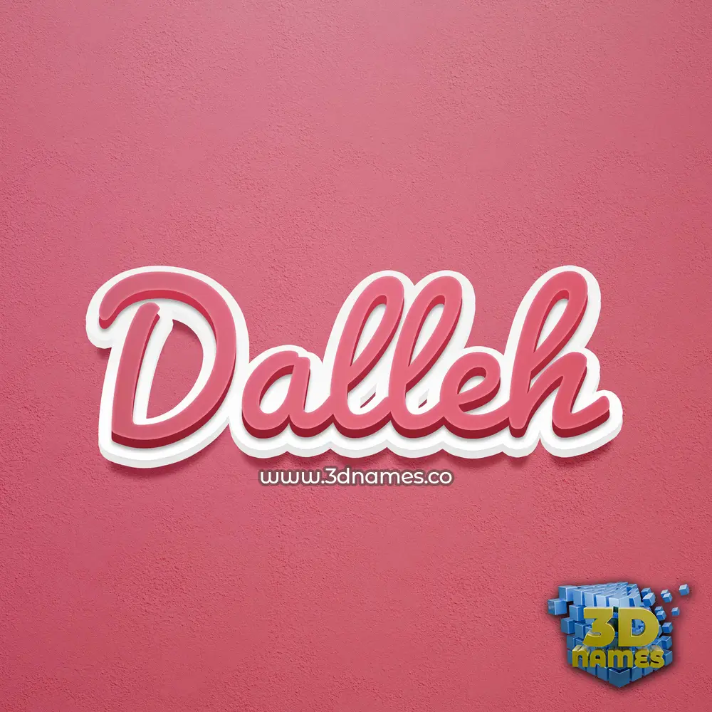 dalleh in Red Scribble style - 3D name wallpaper