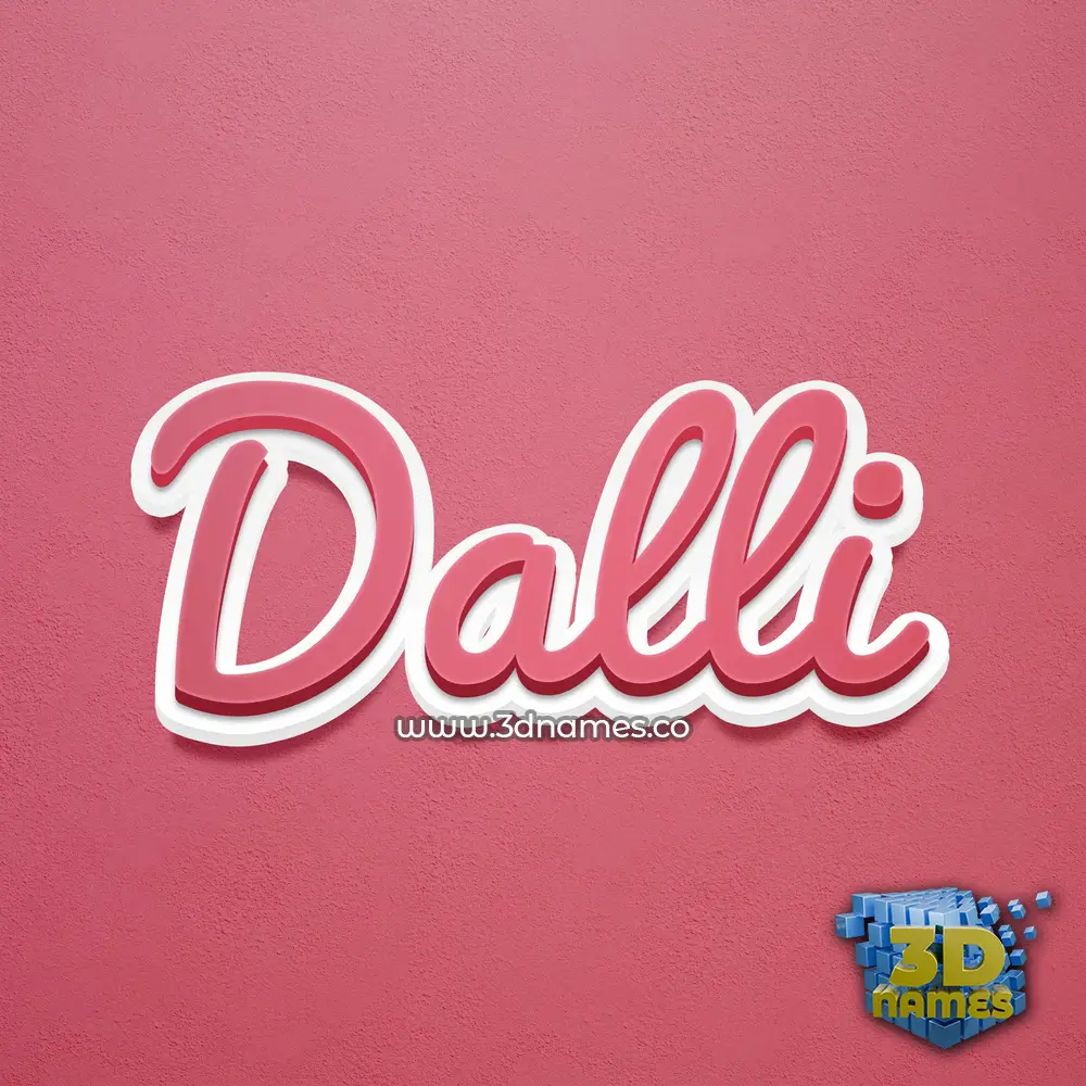 dalli in Red Scribble style - 3D name wallpaper