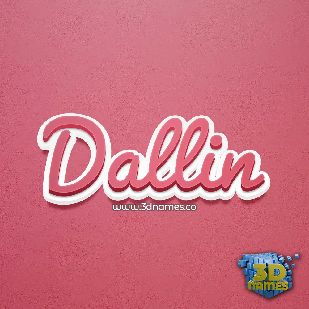 dallin in Red Scribble style - 3D name wallpaper