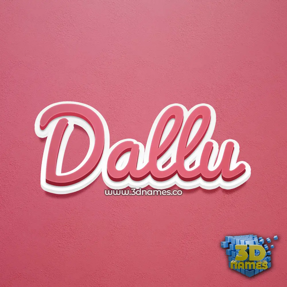 dallu in Red Scribble style - 3D name wallpaper